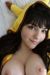 sensual plus-size lady stroking voluptuously